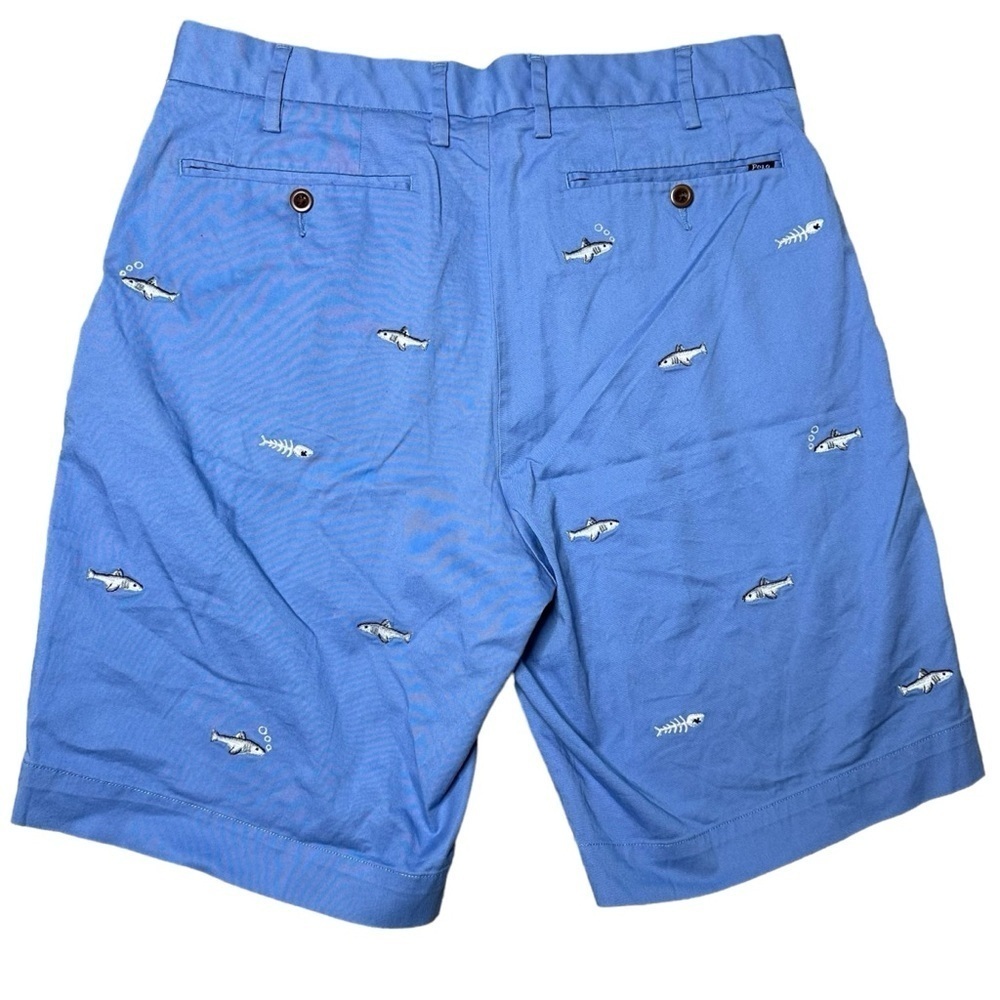 Polo Ralph Lauren Embroidered Fish Chino Shorts Blue Men’s Size 30 - Picture 5 of 6